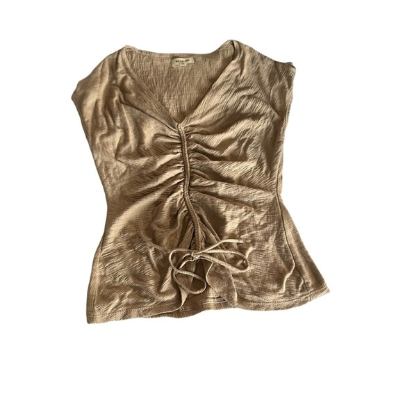 Max Studio Tan Blouse Chic Top - Picture 1 of 4